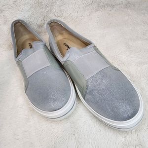 VanEli Sport Womens 9M Gray Metallic Slip On Well Cushioned Comfort Sneakers
